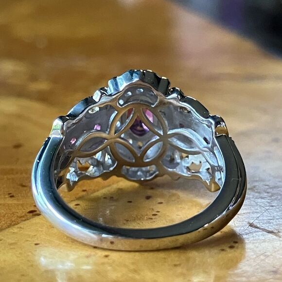 Natural Ember Garnet Sterling Silver Ring Size 6 - Picture 5 of 9